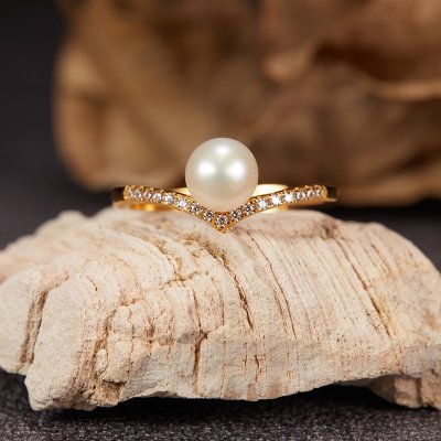 S925 Sterling Silver 18K Natural Freshwater Pearl Ring S925 Sterling Silver 18K Natural Freshwater Pearl Ring